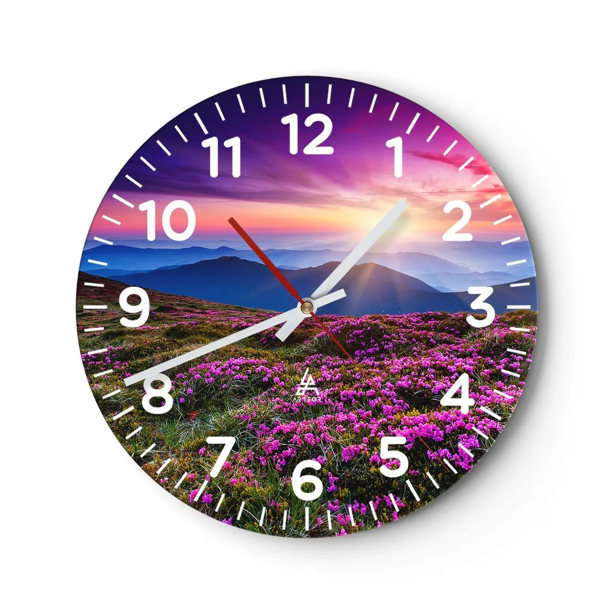 Reloj de pared - Reloj de vidrio - Dulce aroma a frescura - 40x40 cm