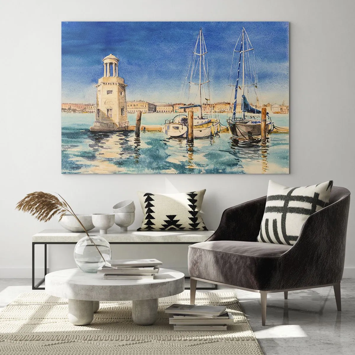 Cuadro sobre vidrio - Impresiones sobre Vidrio - Laguna soleada - 70x50 cm