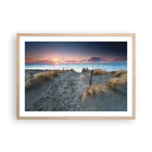 Póster en marco roble claro - Se derramó un arco iris de luminosidad.... - 70x50 cm