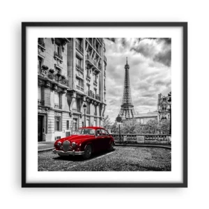 Póster en marco negro - Un depredador en la ciudad - 50x50 cm