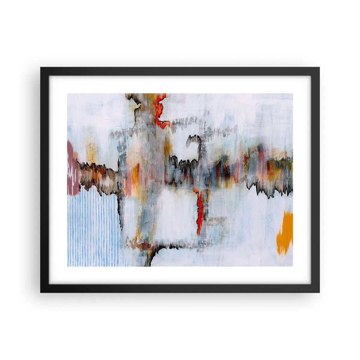 Póster en marco negro - Abstracto sobre el agua - 50x40 cm