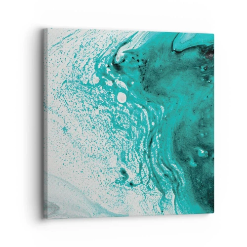 Cuadro sobre lienzo - Impresión de Imagen - Disolución en blanco y turquesa - 30x30 cm