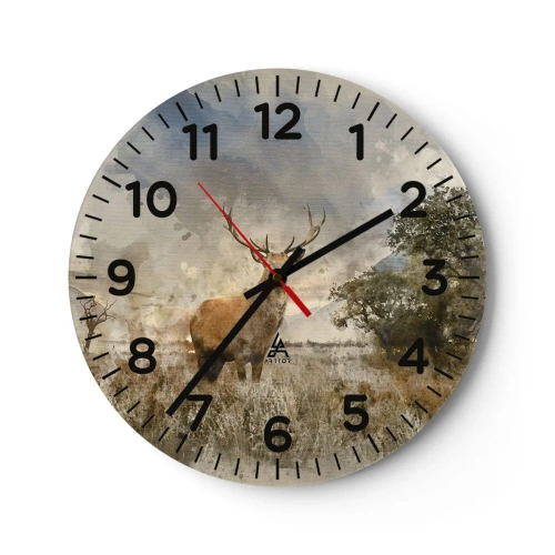 Reloj de pared - Reloj de vidrio - Dignidad - fuerza - encanto - 40x40 cm