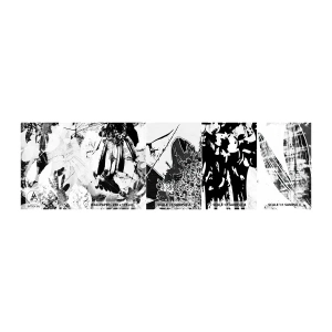 Muestra de fotomural autoadhesivo Deluxe Sticker - Otoño en negativo - Abstracción, flores, Gráficos - 100x30 cm