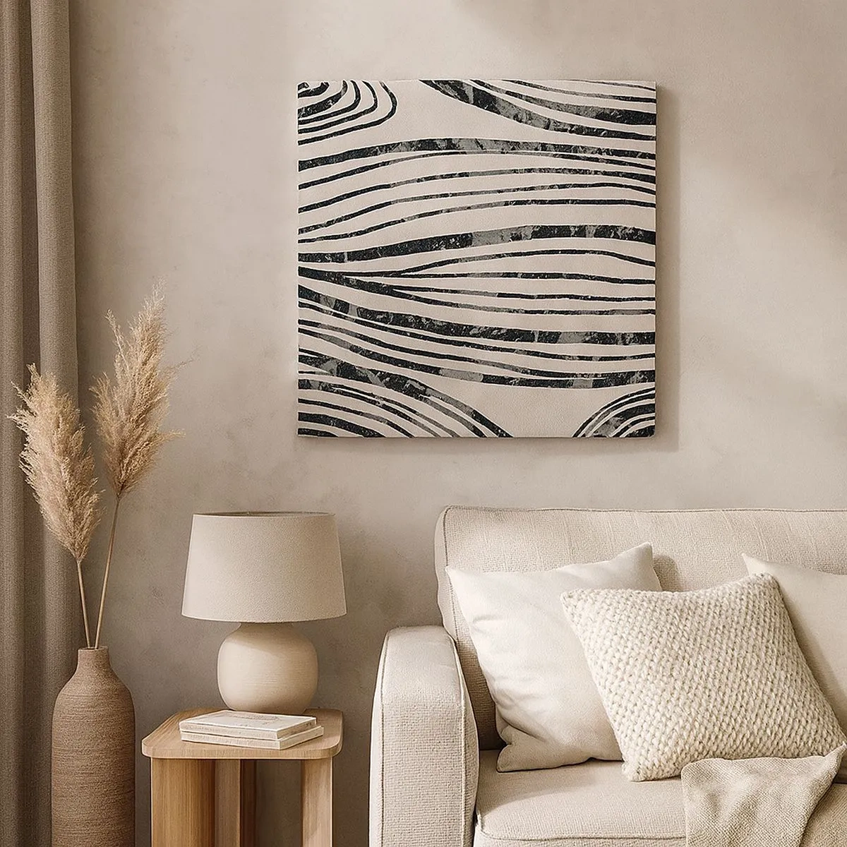 Cuadro sobre lienzo - Impresión de Imagen - Salpicadura de líneas - 30x30 cm