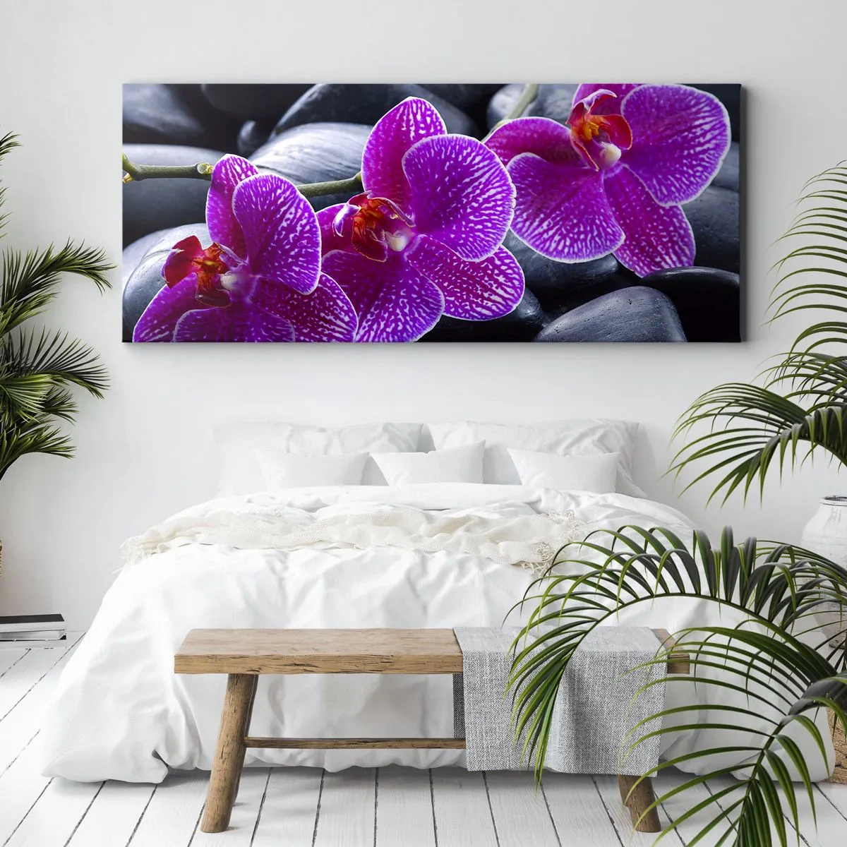 Cuadro sobre lienzo - Impresión de Imagen - Las piedras brillan con deleite - 100x40 cm