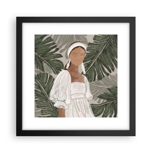 Póster en marco negro - Retrato exótico - 30x30 cm