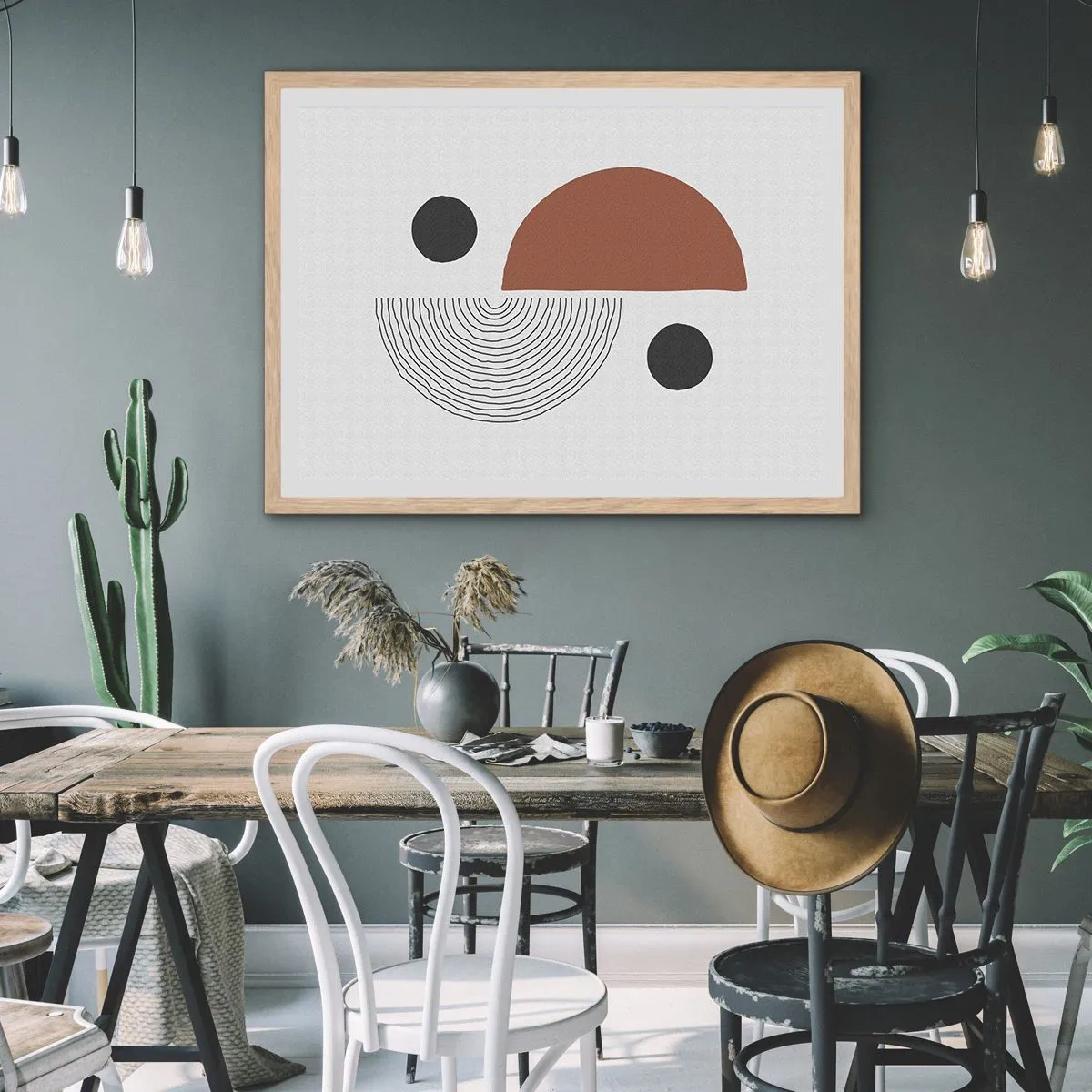 Póster en marco roble claro - La perfección del círculo - 100x70 cm