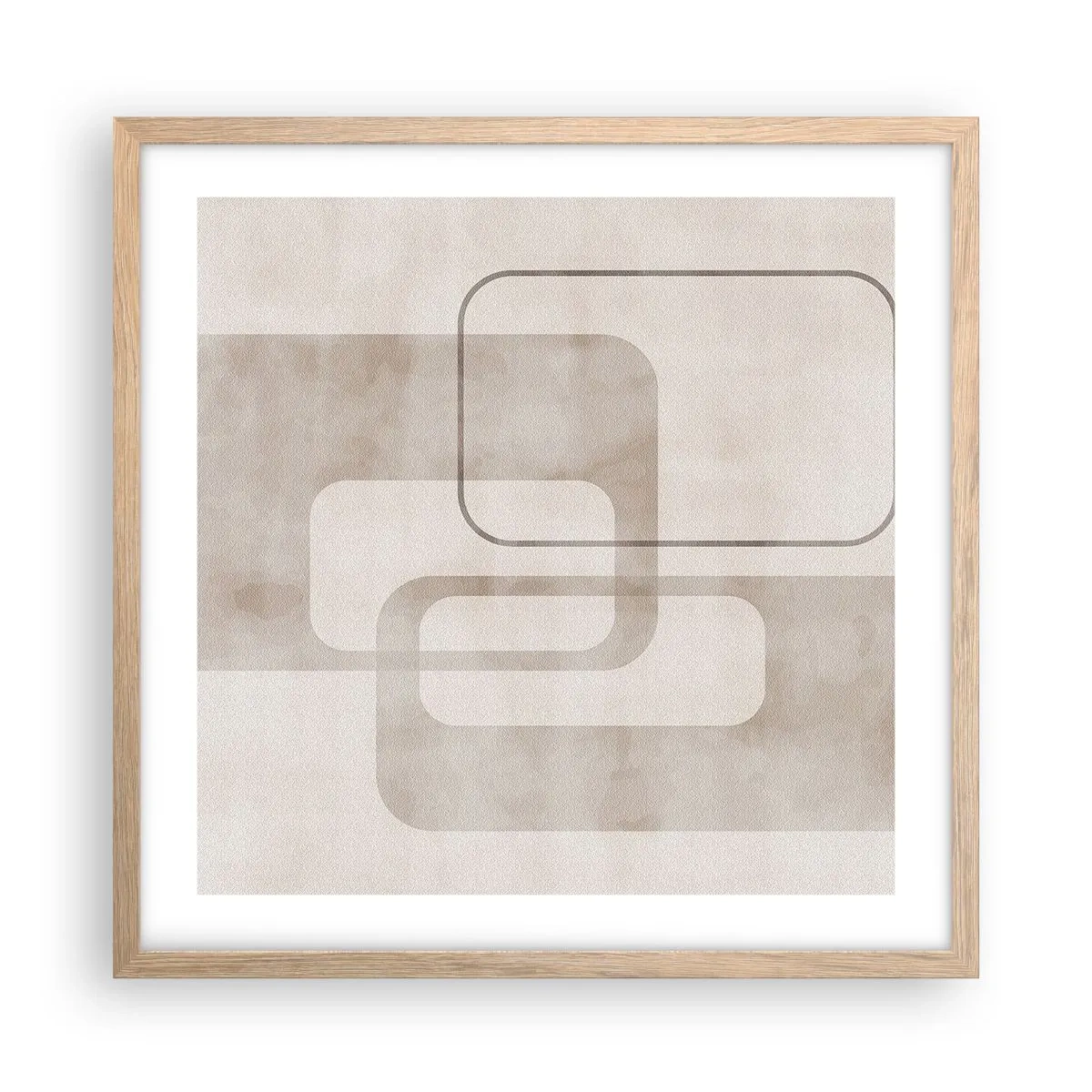 Póster en marco roble claro - Fuga geométrica - 50x50 cm