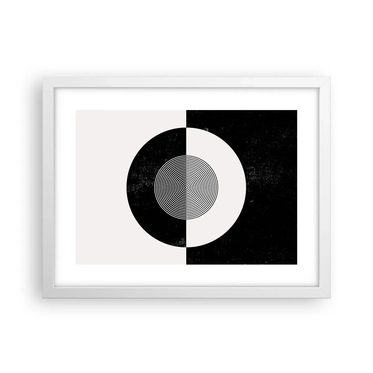 Póster en marco blanco - Armonía en blanco y negro - 40x30 cm