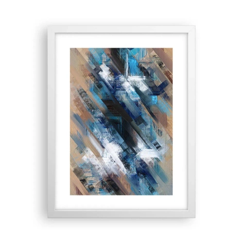 Póster en marco blanco - En una inclinación azul - 30x40 cm