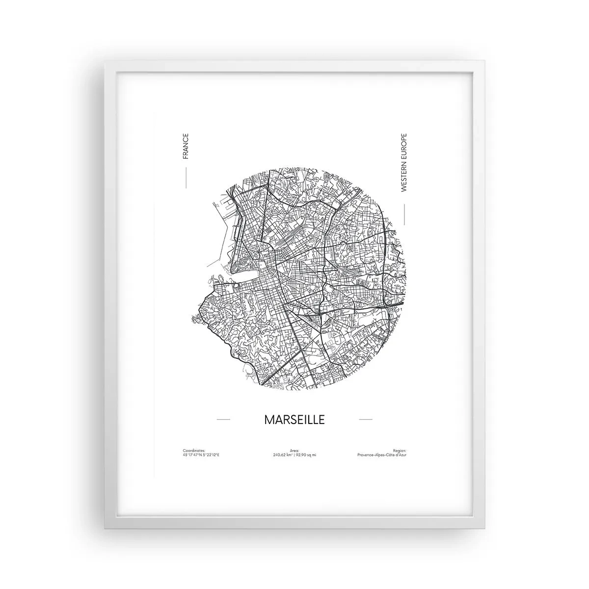 Póster en marco blanco - Anatomía de Marsella - 40x50 cm