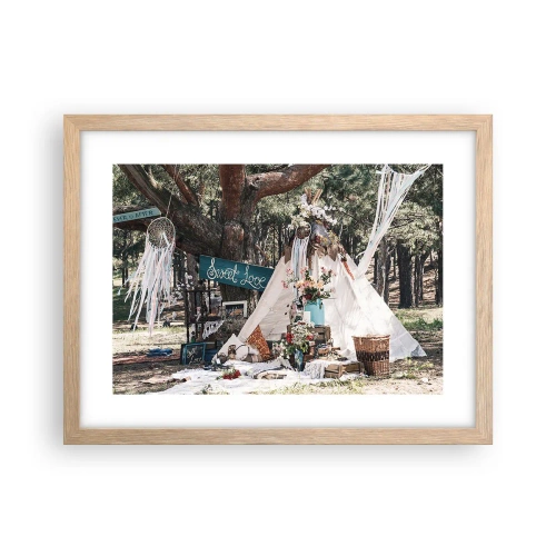 Póster en marco roble claro - Amor exótico - 40x30 cm