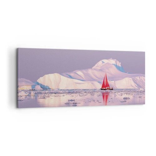 Cuadro sobre lienzo - Impresión de Imagen - El calor de la vela, el frío del hielo - 100x40 cm