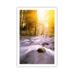 Póster - Malaquita en un marco de plata y oro - 61x91 cm