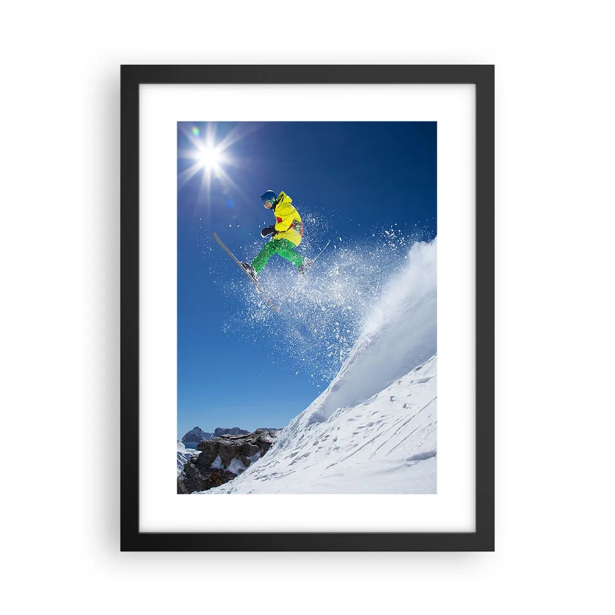 Póster en marco negro - Bailando con las montañas - 30x40 cm