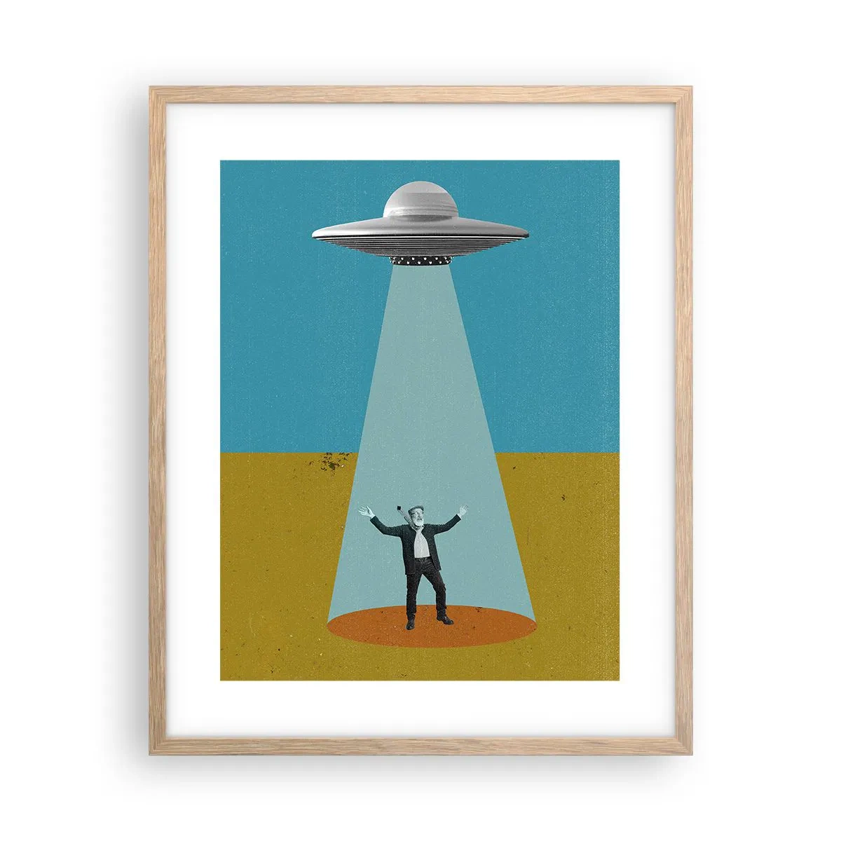 Póster en marco roble claro - Un encuentro cercano - 40x50 cm