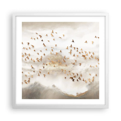 Póster en marco blanco - Es hora... - 50x50 cm