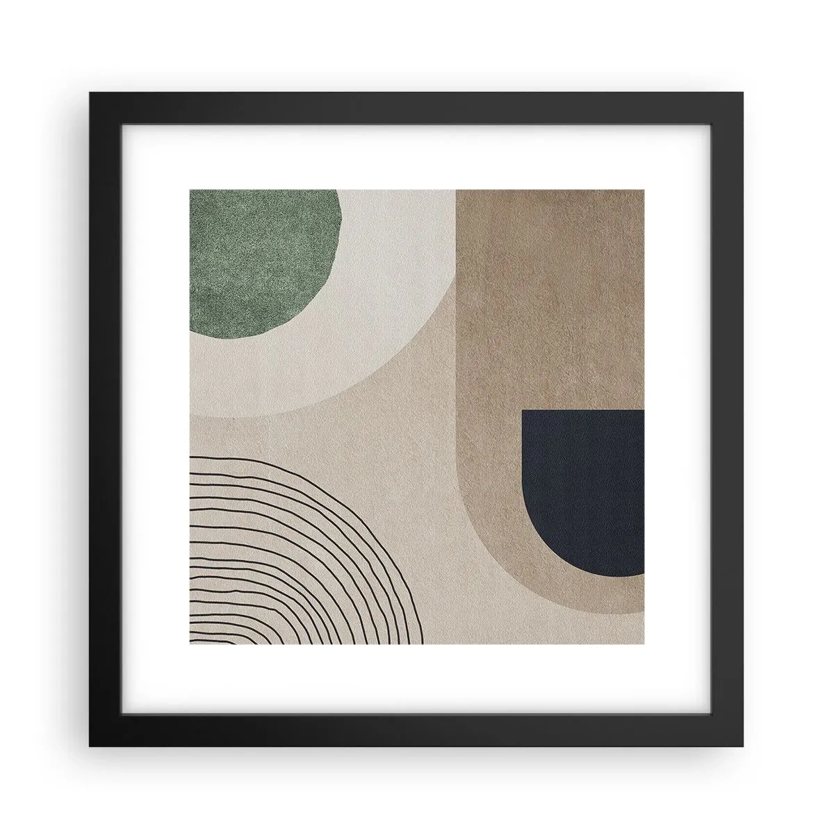 Póster en marco negro - La delicadeza de un óvalo - 30x30 cm