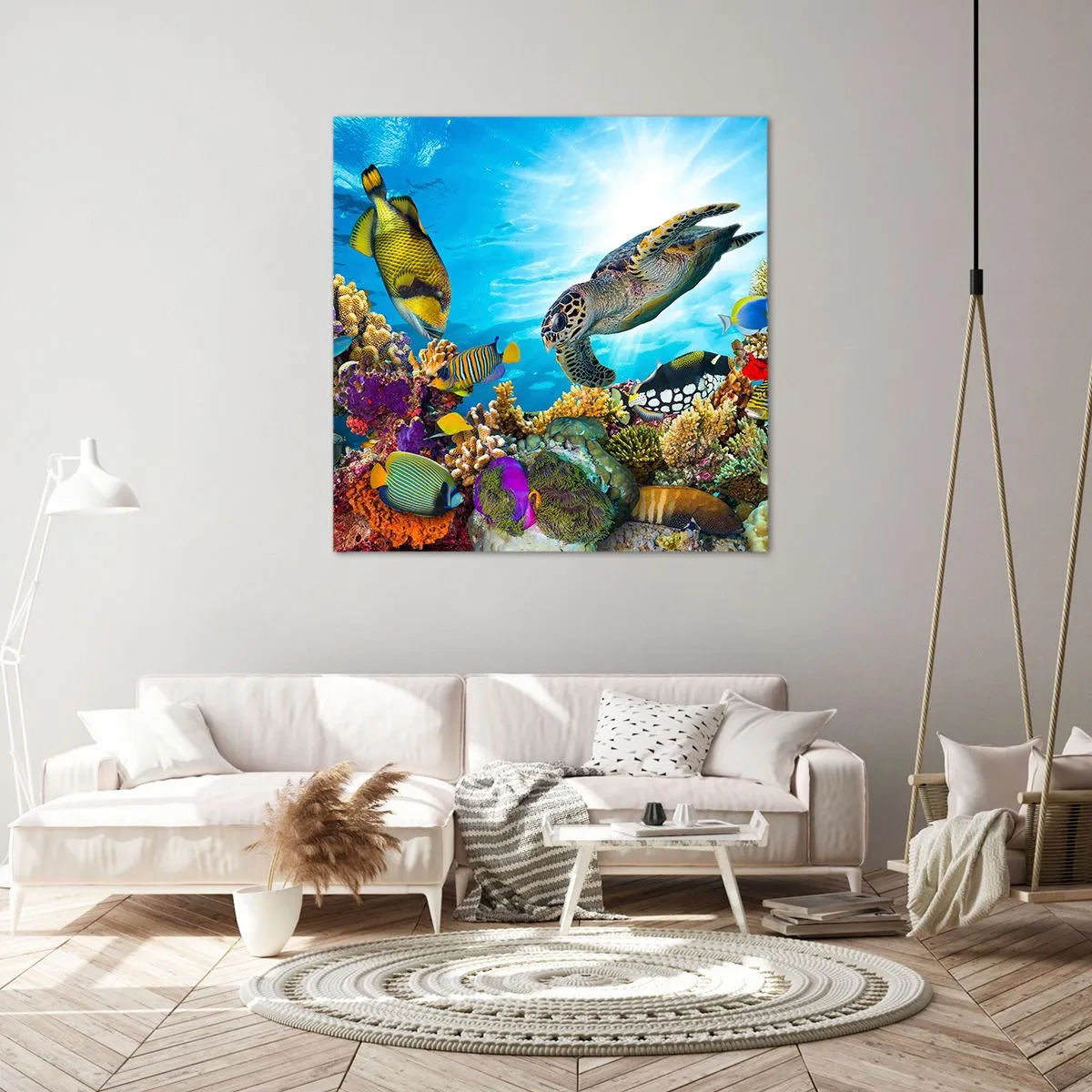 Cuadro sobre lienzo - Impresión de Imagen - Paseo del coral - 60x60 cm