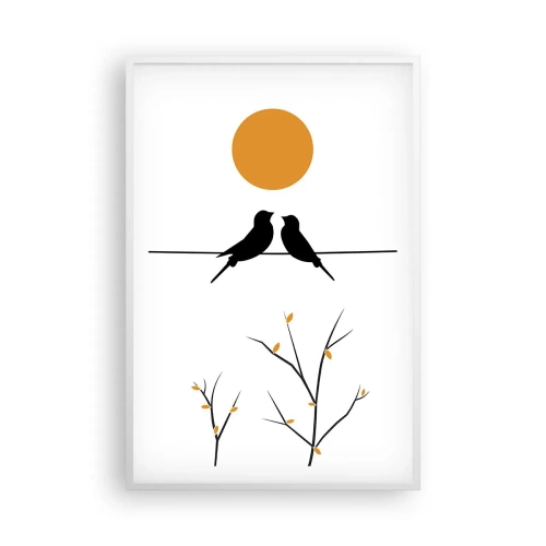 Póster en marco blanco - Noche de ruiseñores - 61x91 cm