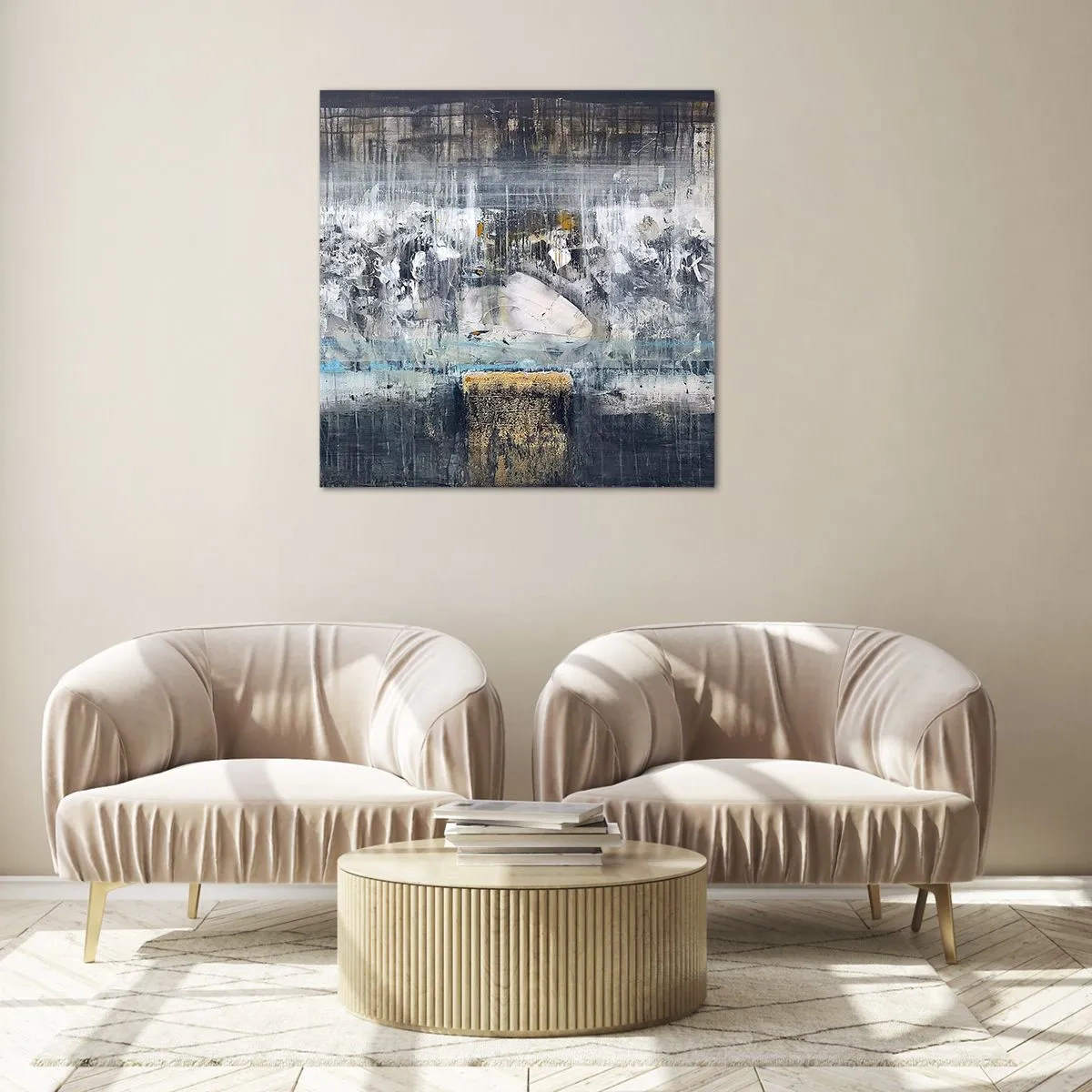 Cuadro sobre vidrio - Impresiones sobre Vidrio - Hielo abstracto - 40x40 cm