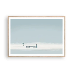 Póster en marco roble claro - Sí, estoy esperando - 100x70 cm