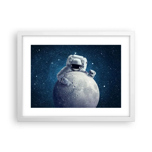 Póster en marco blanco - Bromista espacial - 40x30 cm