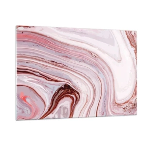 Cuadro sobre vidrio - Impresiones sobre Vidrio - Patrón de mármol en tonos rosa y marrón. - 120x80cm - Cambio de dirección - Decoración de pared moderna para salón y dormitorio ARTTOR