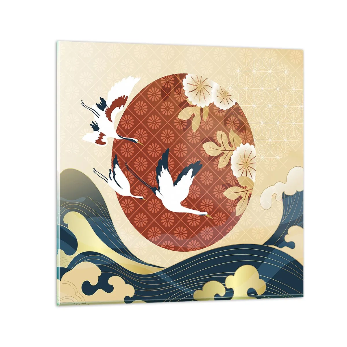 Cuadro sobre vidrio - Impresiones sobre Vidrio - Un cuento de hadas japonés - 70x70 cm