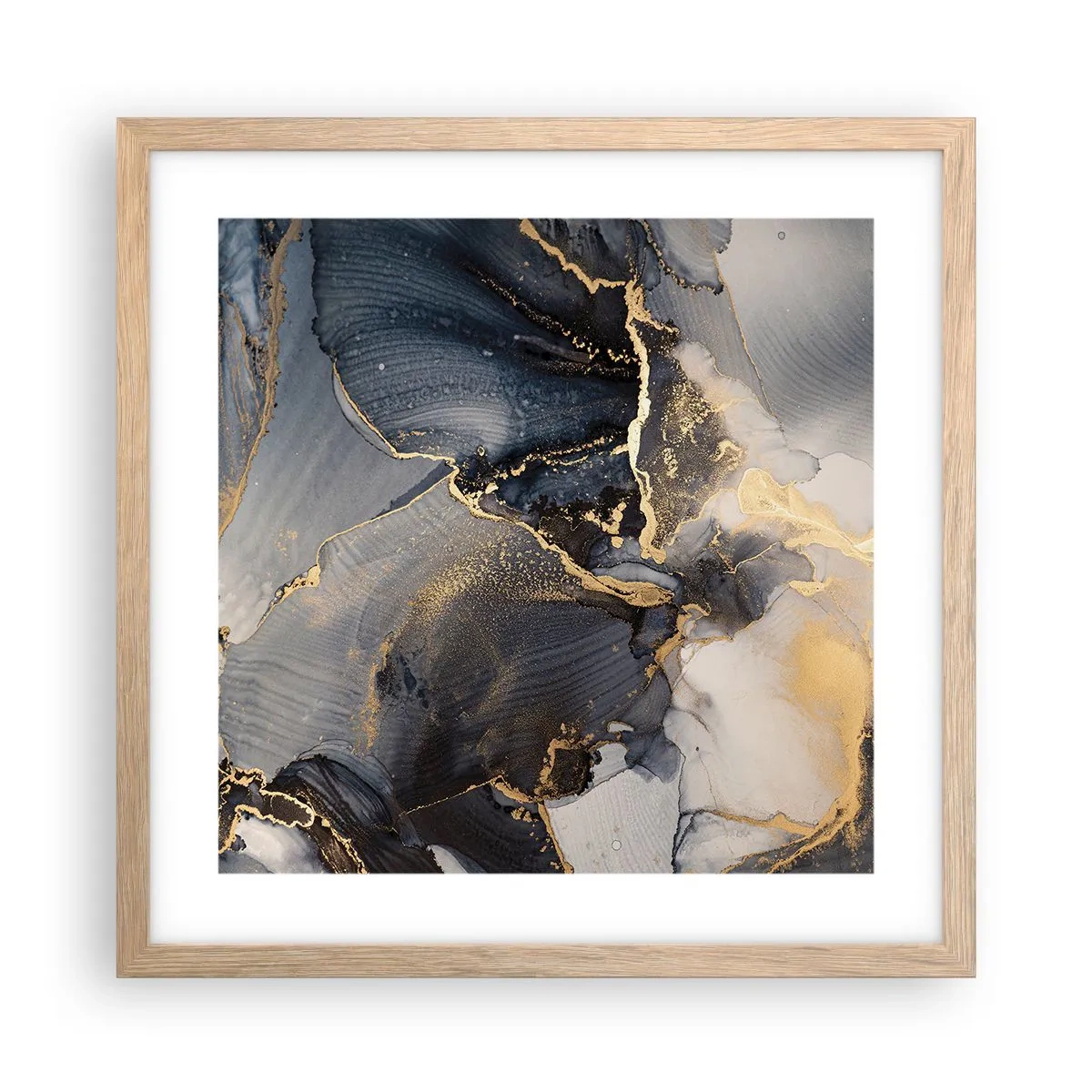 Póster en marco roble claro - La vida de una piedra - 40x40 cm