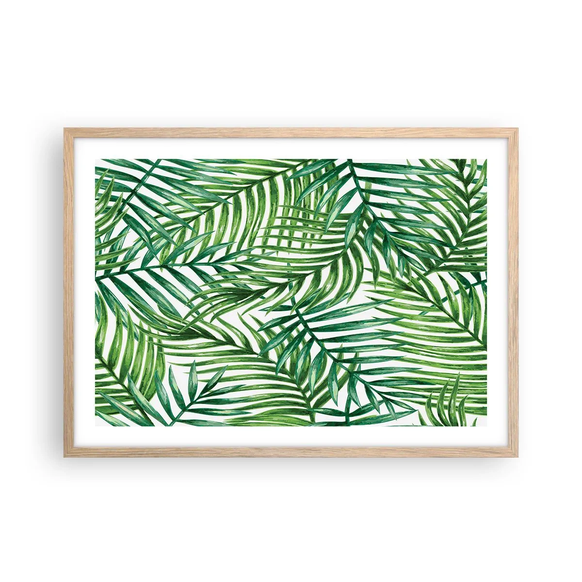 Póster en marco roble claro - Bajo el verde - 70x50 cm