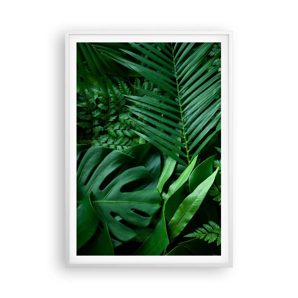 Póster en marco blanco - Abrazo verde - 70x100 cm