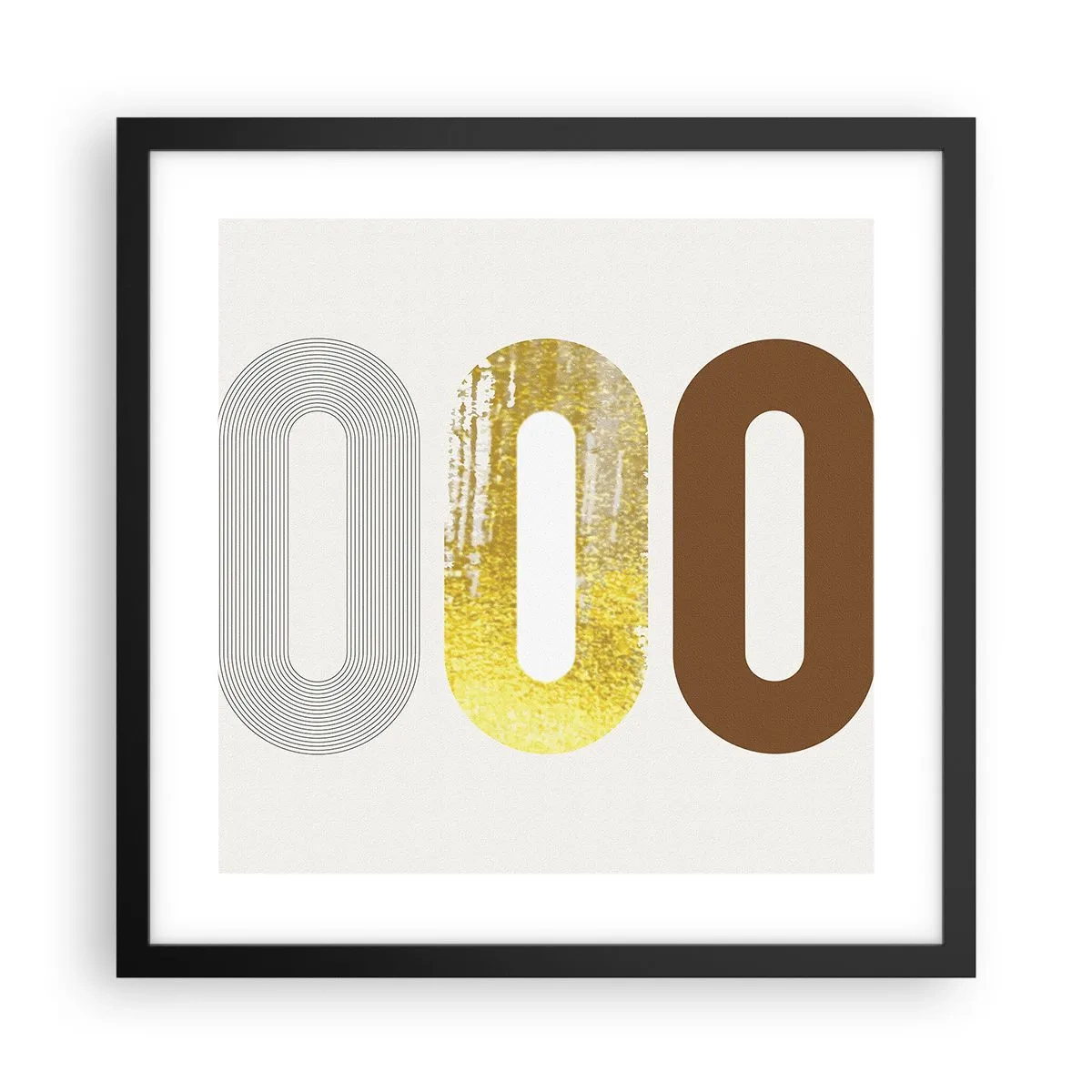 Póster en marco negro - ¡Ooo! - 40x40 cm