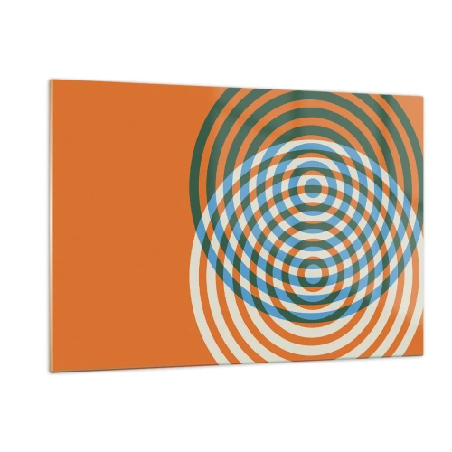 Cuadro sobre vidrio - Impresiones sobre Vidrio - Gráfico geométrico abstracto con círculos concéntricos - 120x80cm - Círculos y abstracción - Decoración de pared moderna para salón y dormitorio ARTTOR