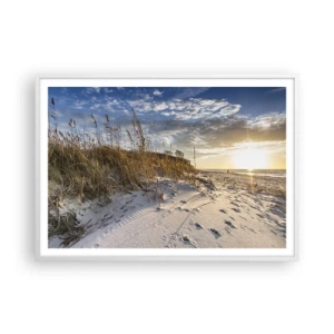 Póster en marco blanco - Invitación a un paseo - 100x70 cm