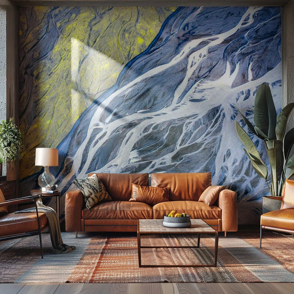 Fotomural Premium Sand - Las pinturas rupestres de la naturaleza - Abstracción, Pedazo, glaciar - 350x256 cm