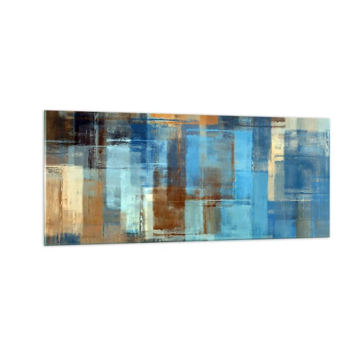Cuadro sobre vidrio - Impresiones sobre Vidrio - A través del velo azul - 100x40 cm