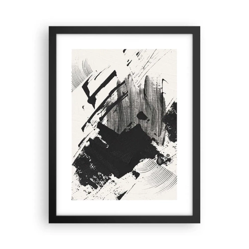 Póster en marco negro - Abstracción: la expresión del negro - 30x40 cm
