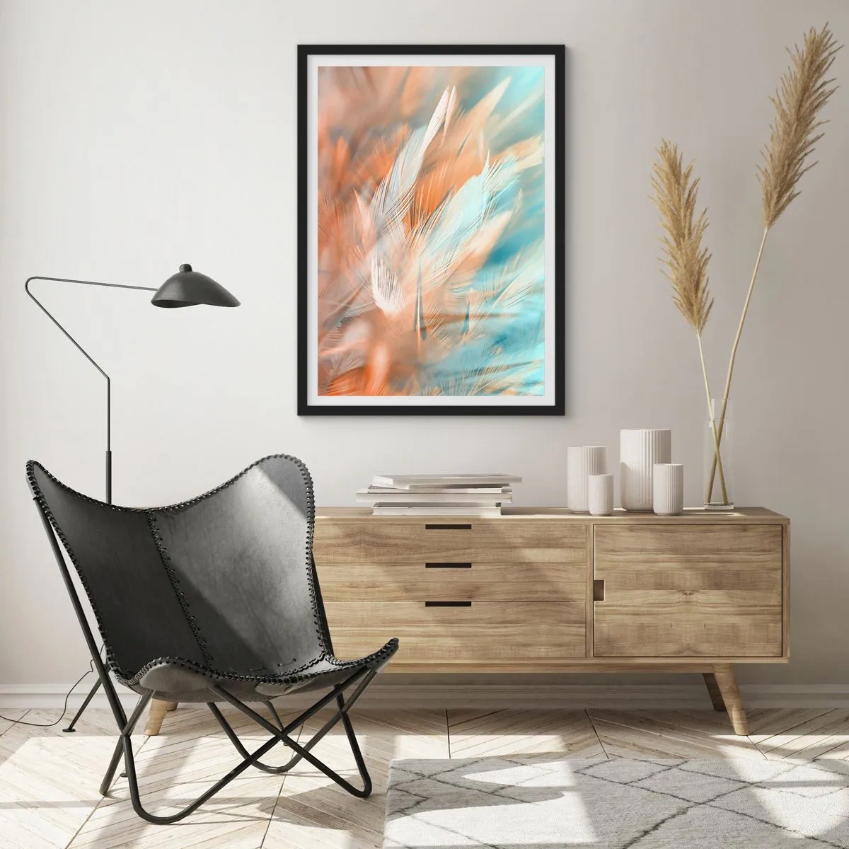 Póster en marco negro - En la tierra de la suavidad - 30x40 cm
