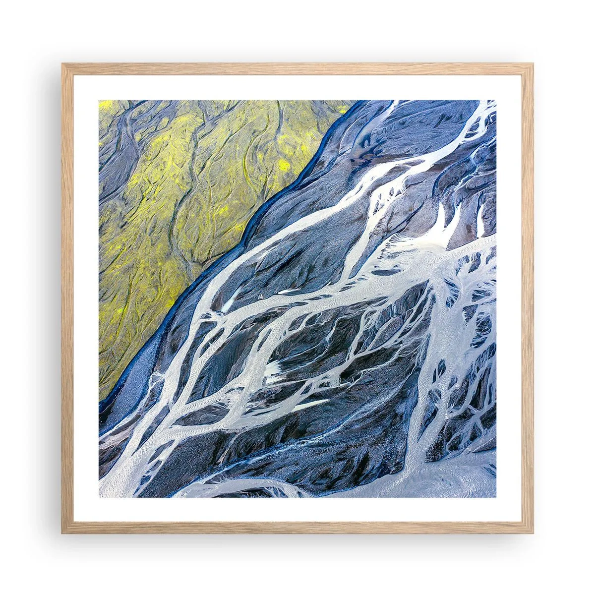 Póster en marco roble claro - Las pinturas rupestres de la naturaleza - 60x60 cm