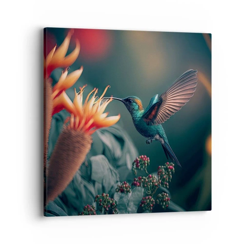 Cuadro sobre lienzo - Impresión de Imagen - Una vida verdaderamente colorida - 40x40 cm