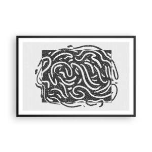 Póster en marco negro - Abstracción: una danza de alegría - 91x61 cm