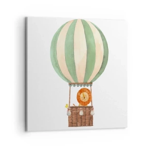 Cuadro sobre lienzo - Impresión de Imagen - Los viajes del león - 60x60 cm