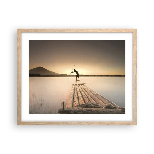 Póster en marco roble claro - Antes del descanso - 50x40 cm