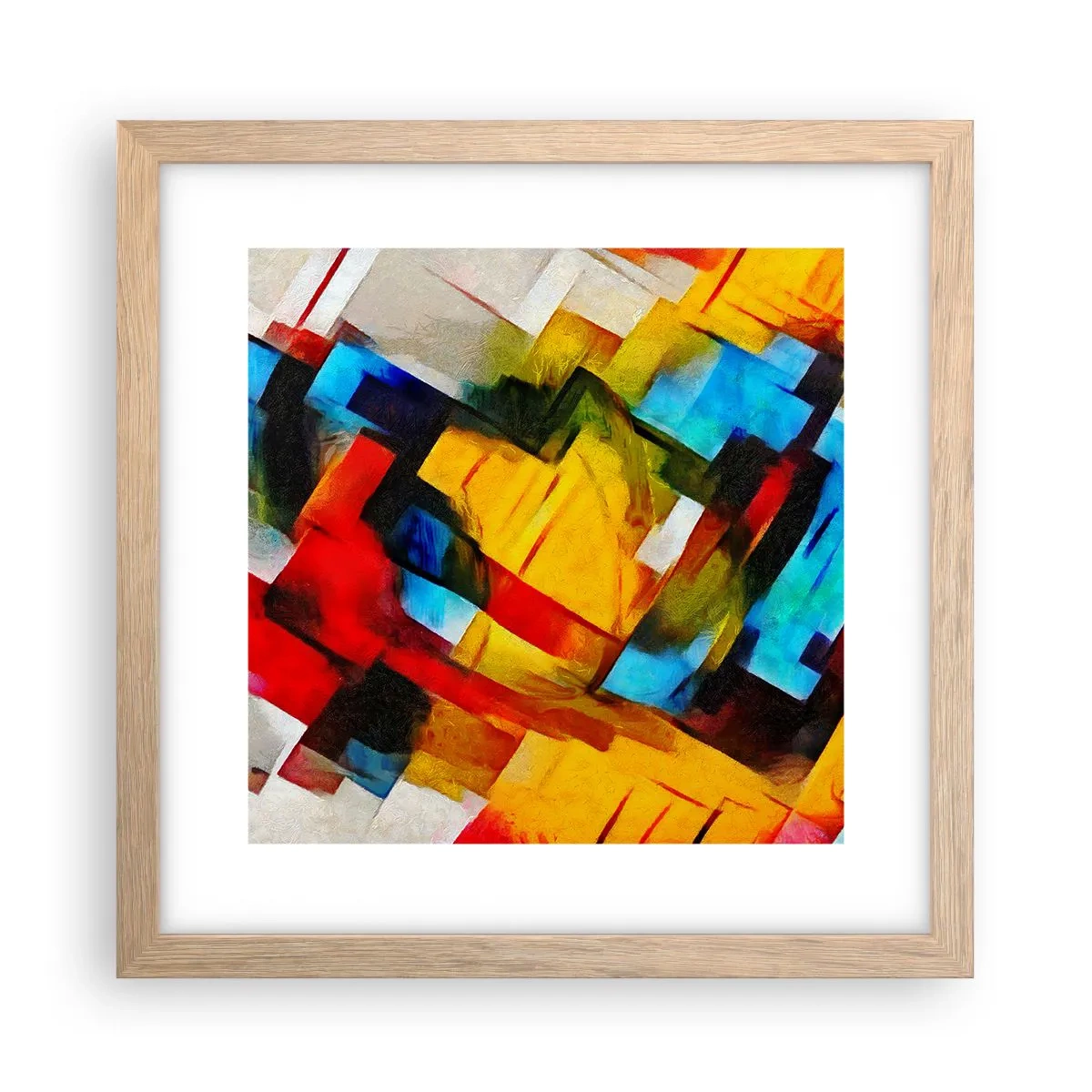 Póster en marco roble claro - Un popurrí multicolor - 30x30 cm