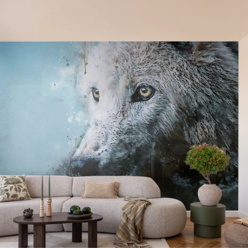 Fotomural Premium Sand - Conoce el alma del lobo - animales, Lobo, Depredador - 250x175 cm