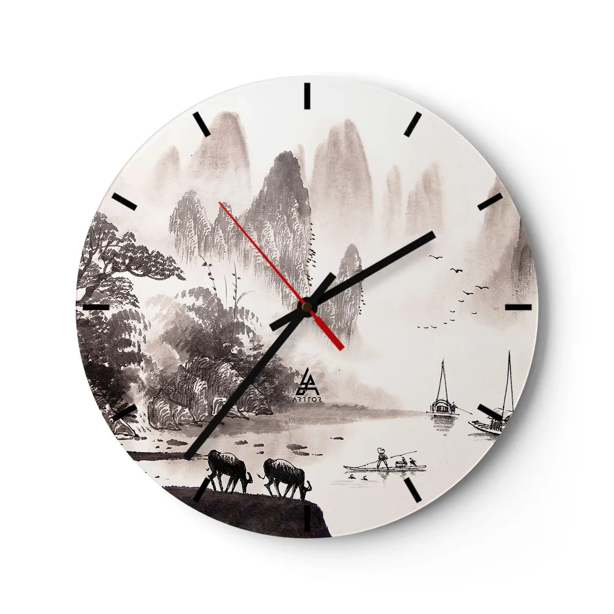 Reloj de pared - Reloj de vidrio - La exótica vida cotidiana de Oriente - 40x40 cm