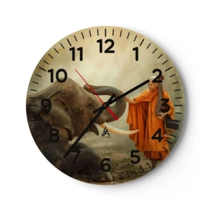 Reloj de pared - Reloj de vidrio - Un encuentro en un viaje - 30x30 cm