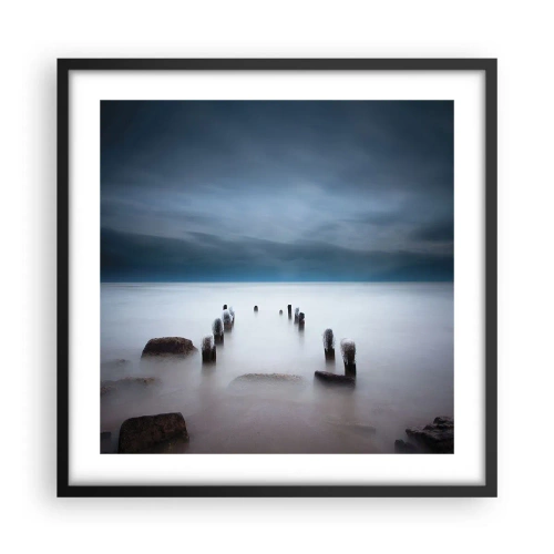 Póster en marco negro - El lago del pensamiento - 50x50 cm